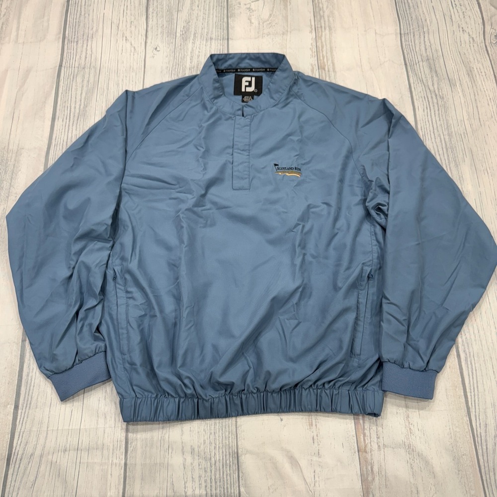 FootJoy‎ Snap Pullover L Blue Scottland Run Long Golf Club NJ Sleeve Mens